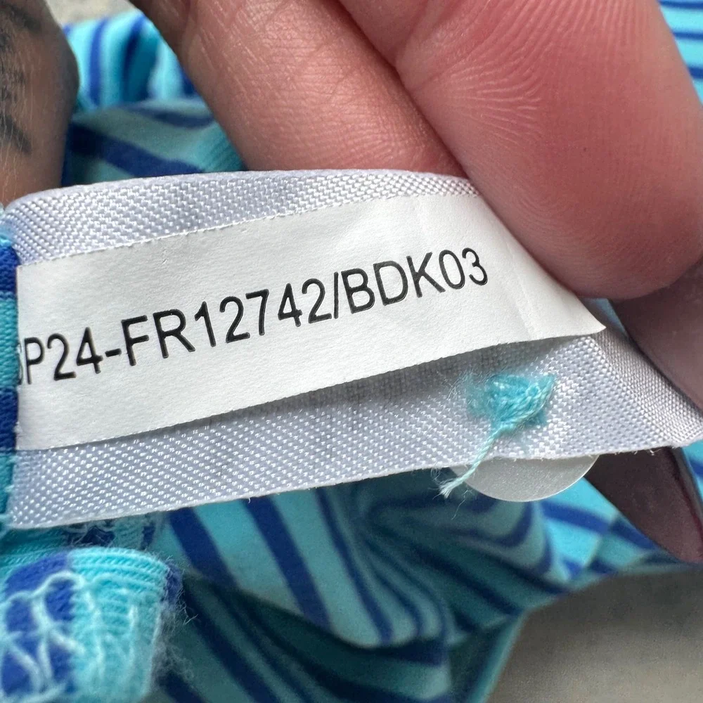 RARE B. Draddy Tommy Polo Size L Stripe Pima Cotton The Ocean Course Kiawah Logo - Picture 8 of 8
